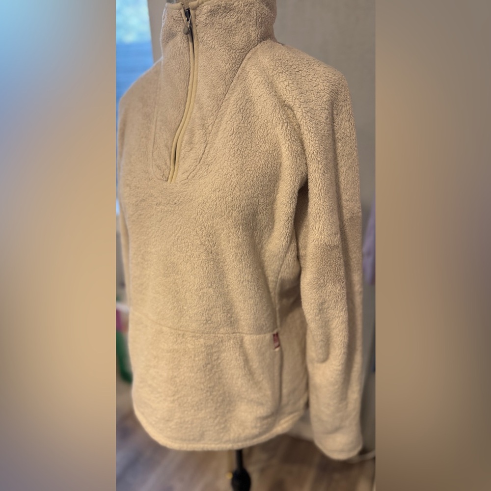 The North Face Women’s Fleece Pullover 1/4 Zip Cream Beige Size L - Picture 5 of 14